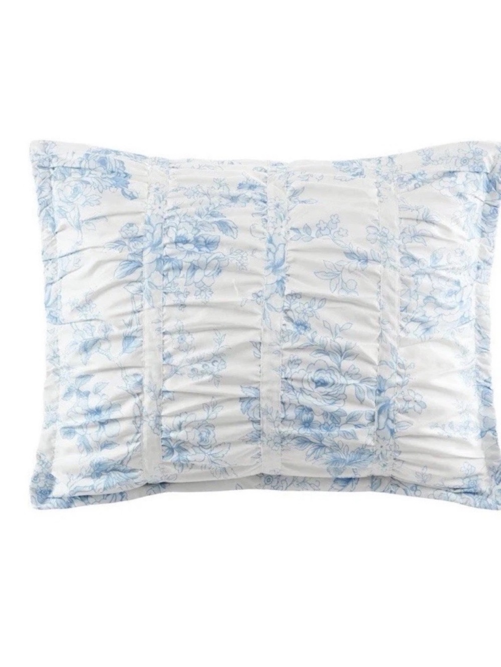 Armoire Collection Blue Toile Floral Standard Pillow Sham Discontinued NWT